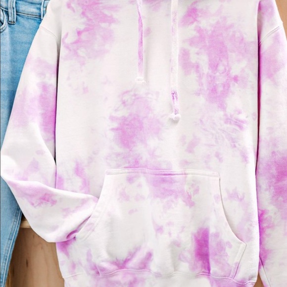 NEW lavender Tie dyed hoodie oversized S-3X Spring - Picture 4 of 7